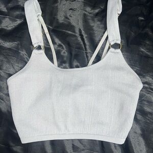 Light Blue Ribbed Aerie Crop Top